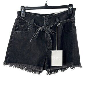 KanCan Black High Rise Distressed Denim Shorts Womens Size S